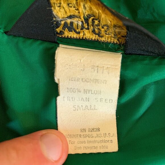 Swingster Trojan Seed Vintage Farming Nylon Button Up Coach Jacket Small - Picture 7 of 7